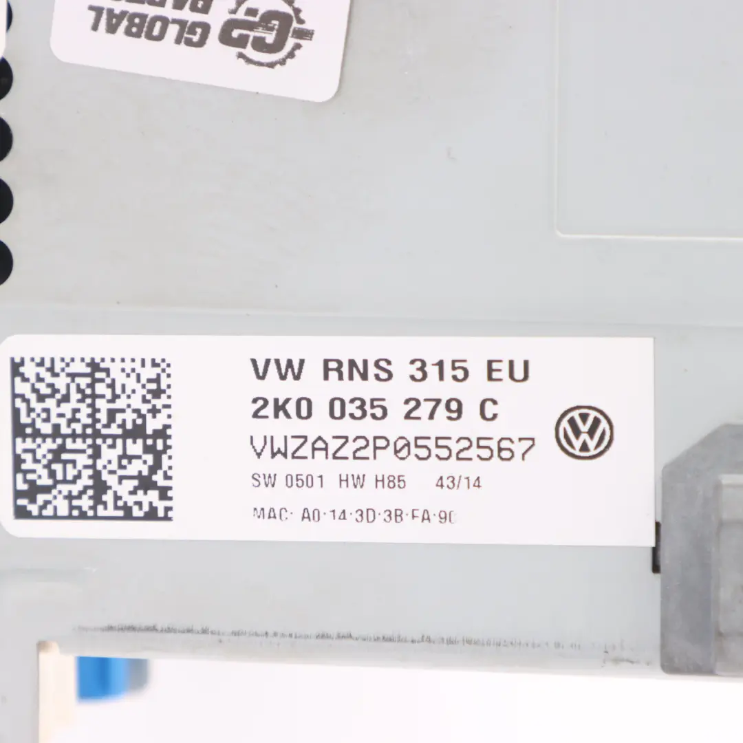 Navigatore Stereo Radio Testa Unità CD Lettore per Volkswagen Tiguan 5N con numero di parte 2K0035279C Volkswagen Tiguan 5N Navigatore Stereo Radio Testa Unità CD Lettore - SKU 2K0035279C - Numero di parte 2K0035279C