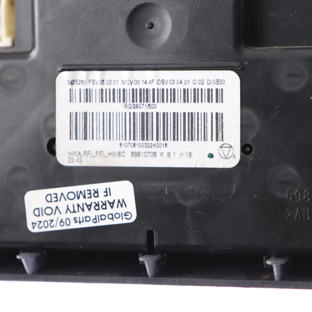 Unité contrôle climatisation automatique Sièges chauffants pour Mini R55 R56 à propos du numéro de pièce 3455301 Mini R55 R56 Unité contrôle climatisation automatique Sièges chauffants - SKU 3455301-6 - Numéro de pièce 3455301