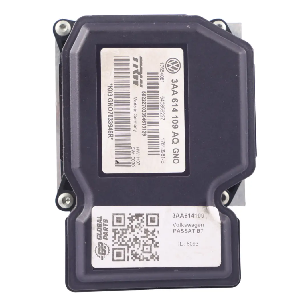 Pompa Hamulcowa ABS Sterownik do Volkswagen VW Passat B7 o numerze 3AA614109 Volkswagen VW Passat B7 Pompa Hamulcowa ABS Sterownik - SKU 3AA614109AQ - Numer Części 3AA614109