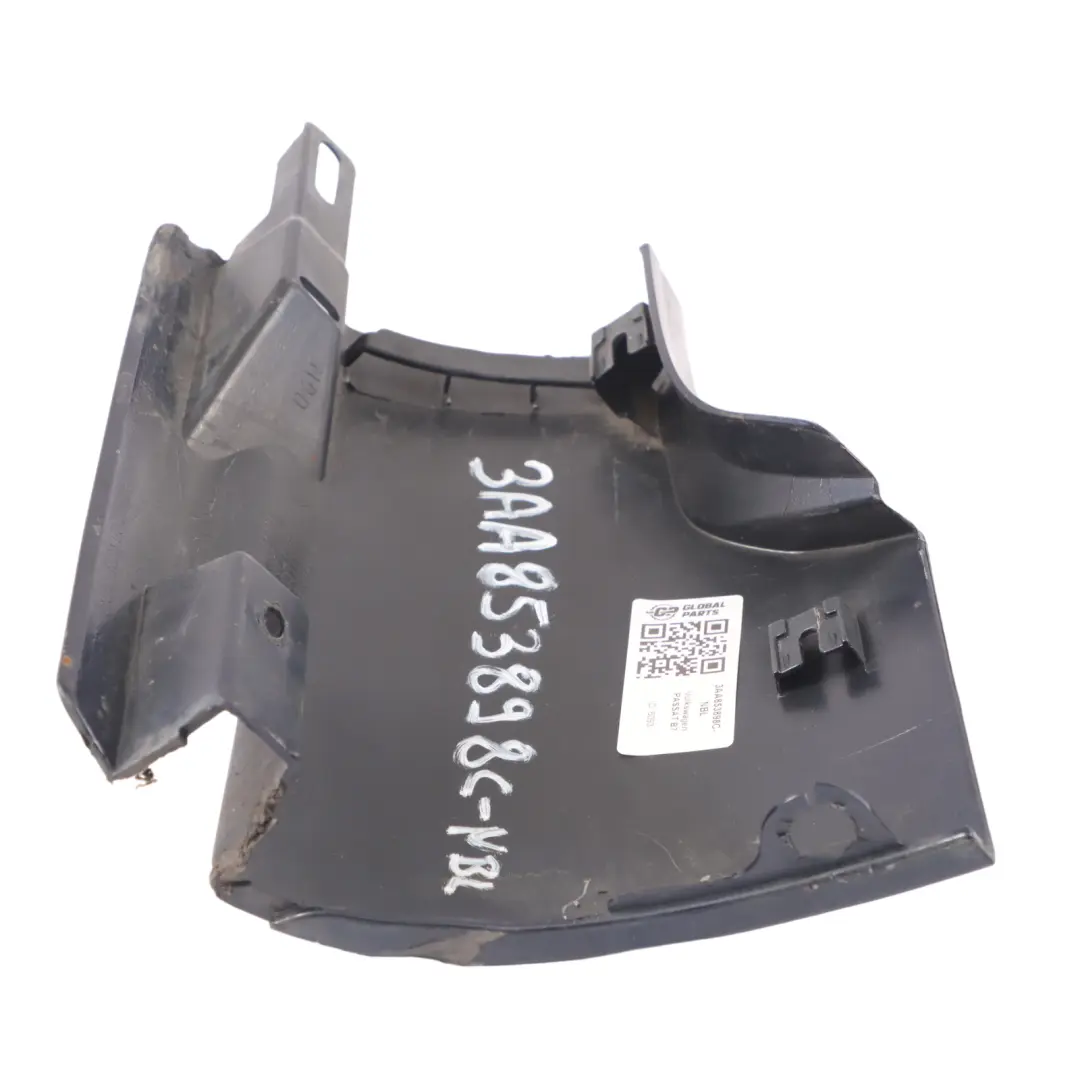 VW Passat B7 Soporte de Faldón Lateral Trasero Derecho Guía Night Black H5X - SKU 3AA853898C-NBL - Número de pieza 3AA853898C