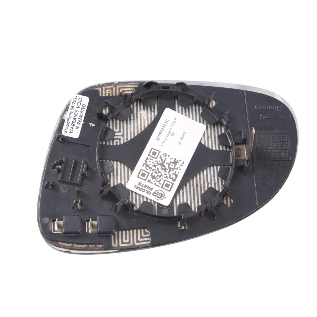 VW Volkswagen GOLF 1K Vidrio Espejo Delantero Derecho Puerta - SKU 3C0857522C - Número de pieza 3C0857522C