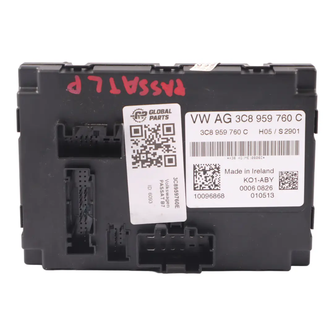Fahrersitz Steuergerät Modul ECU für Volkswagen VW Passat B7 mit Teilenummer 3C8959760E Volkswagen VW Passat B7 Fahrersitz Steuergerät Modul ECU - SKU 3C8959760E - Teilenummer 3C8959760E