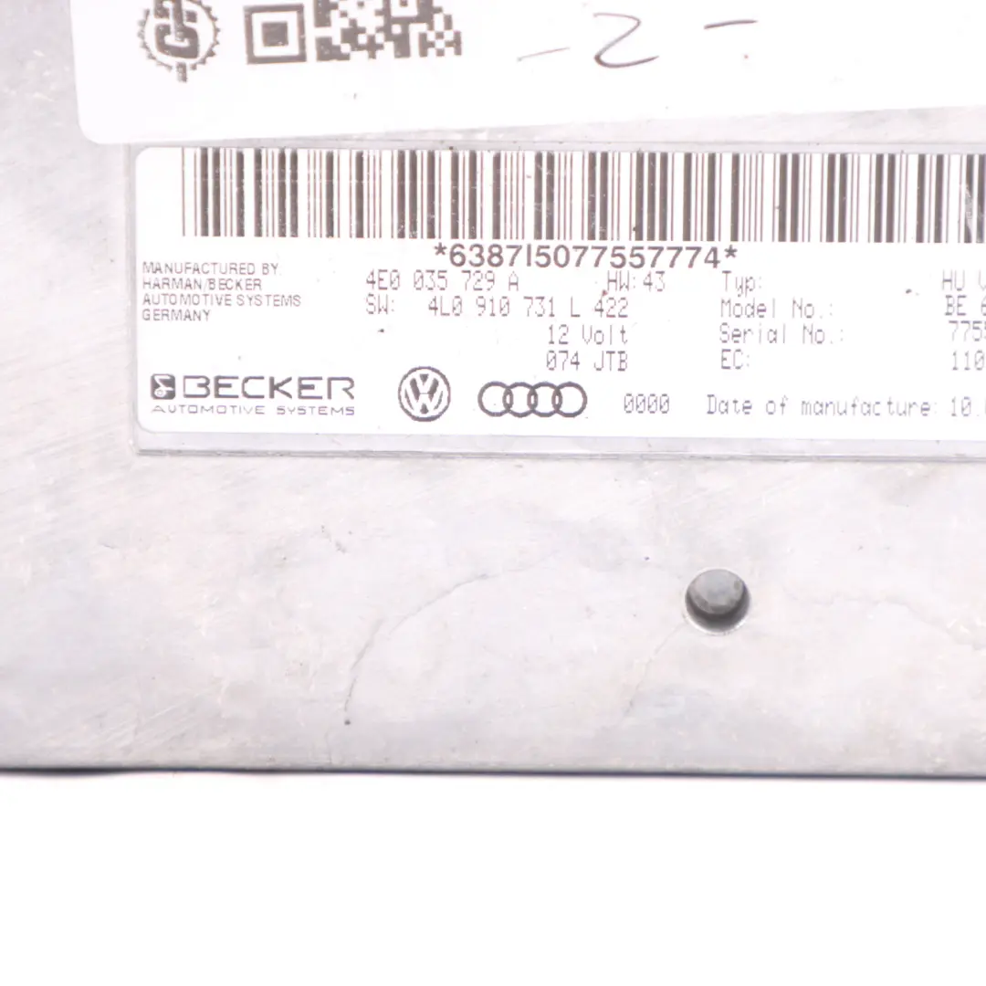 Audi Q7 4L Moduł Sterownik Bluetooth MMI ECU - SKU 4E0035729A - Numer Części 4E0035729A