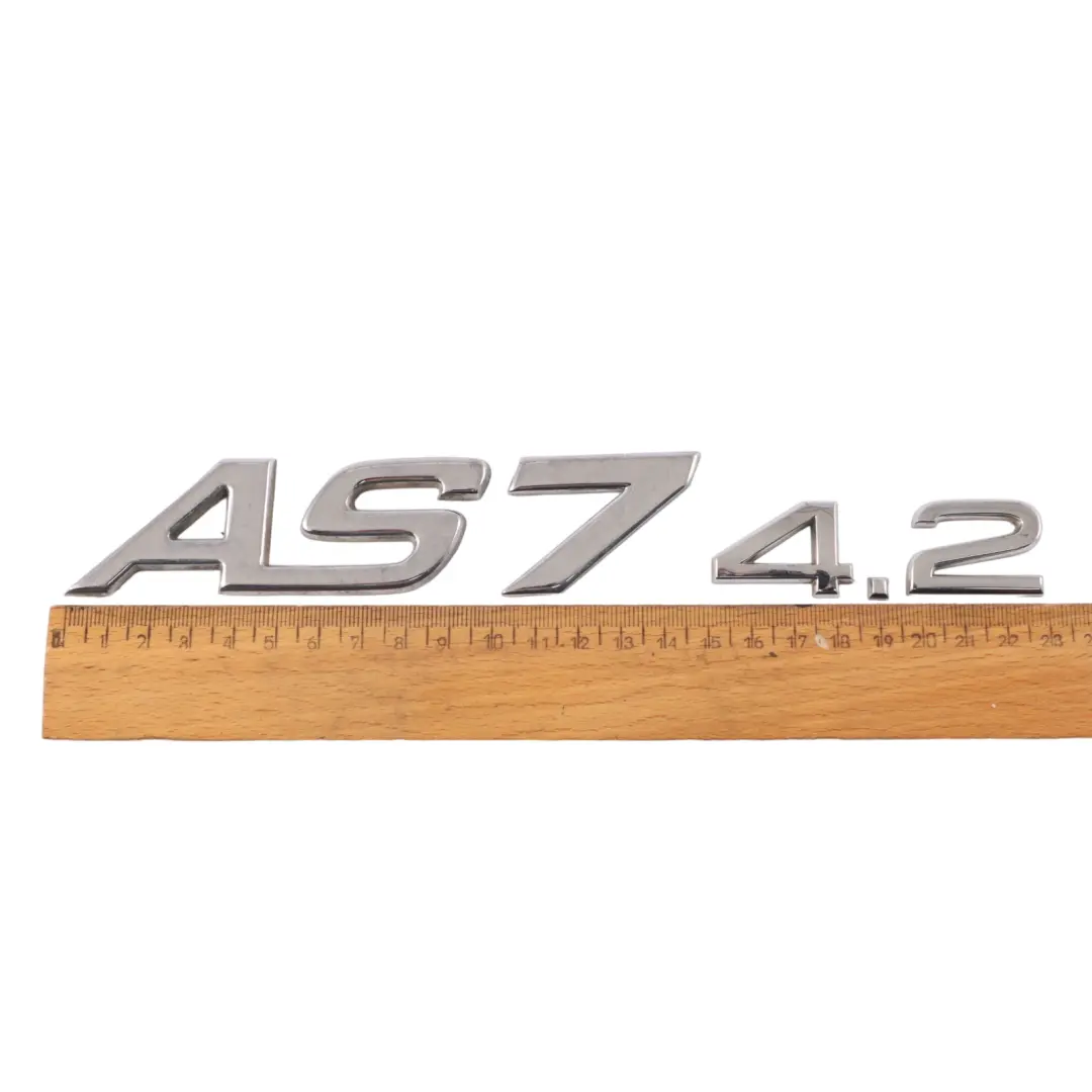 Boot Tailgate Emblem AS7 4.2 Lettering Badge Chrom to Audi Q7 4L Rear with Part number 4E0853743S Audi Q7 4L Rear Boot Tailgate Emblem AS7 4.2 Lettering Badge Chrom - SKU 4E0853743S - Part number 4E0853743S