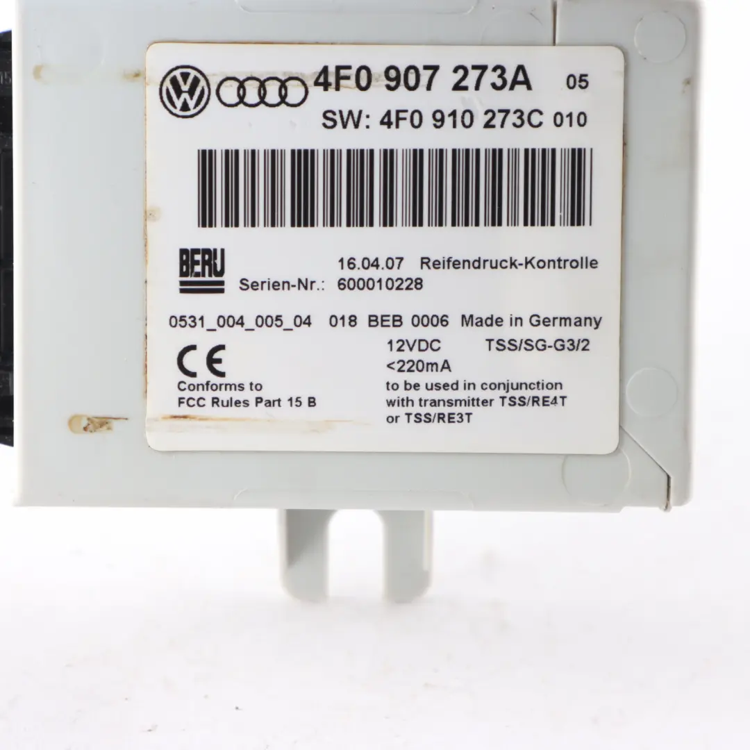 Audi A6 C6 FL Tyre Pressure RDC Control Unit Wheel Module - SKU 4F0907273A - Part number 4F0907273A