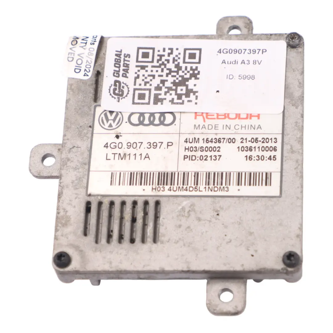 Headlight Lamp DRL Ballast Control Module Unit ECU Audi A3 8V Xenon - SKU 4G0907397P - Part number 4G0907397P