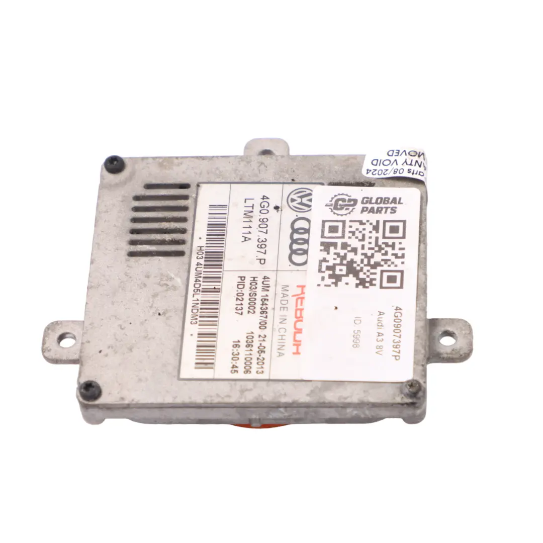 Headlight Lamp DRL Ballast Control Module Unit ECU to Audi A3 8V Xenon with Part number 4G0907397P Audi A3 8V Xenon Headlight Lamp DRL Ballast Control Module Unit ECU - SKU 4G0907397P - Part number 4G0907397P