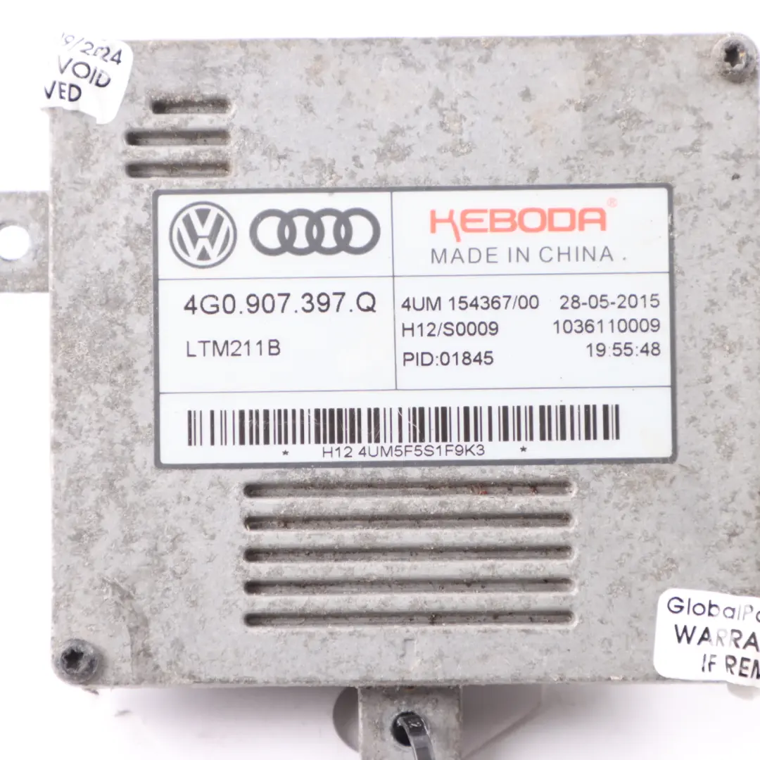 Headlight Module Ballast Relay Control Unit LCM to Audi Q3 8U with Part number 4G0907397Q Audi Q3 8U Headlight Module Ballast Relay Control Unit LCM - SKU 4G0907397Q - Part number 4G0907397Q