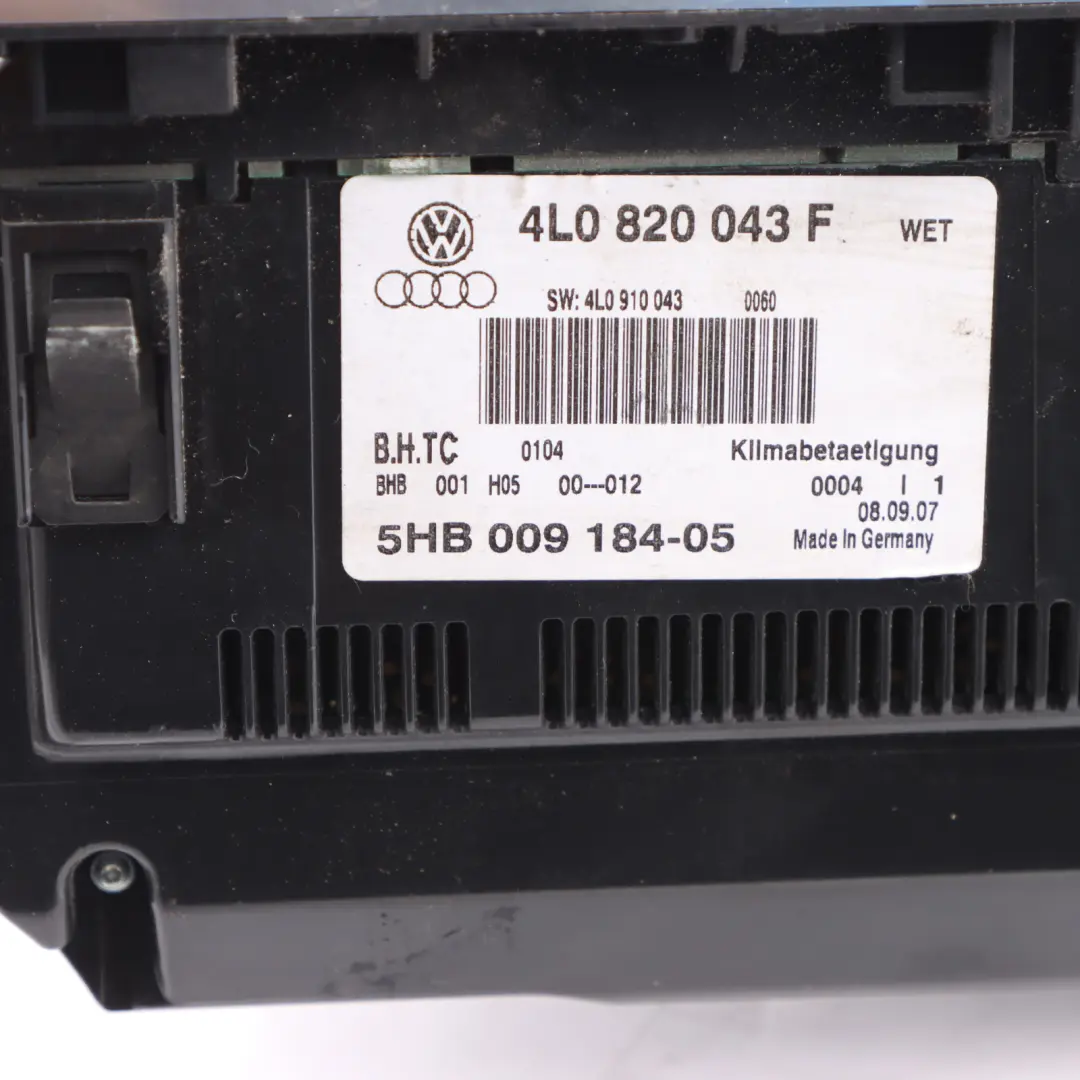 Audi Q7 4L Panel control climatizador Unidad interruptor calefacción - SKU 4L0820043F - Número de pieza 4L0820043F