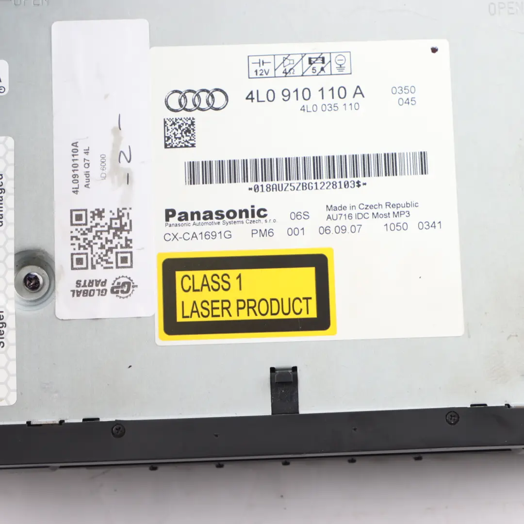Audi Q7 4L Radio Head Unit Navi CD DVD Player Changer - SKU 4L0910110A - Numéro de pièce 4L0910110A