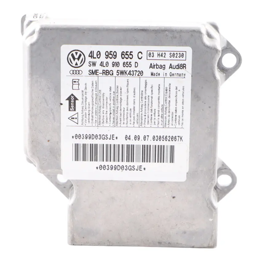 Module Control Unit ECU Impact Sensor to Audi Q7 4L Air with Part number 4L0959655C Audi Q7 4L Air Module Control Unit ECU Impact Sensor - SKU 4L0959655C - Part number 4L0959655C