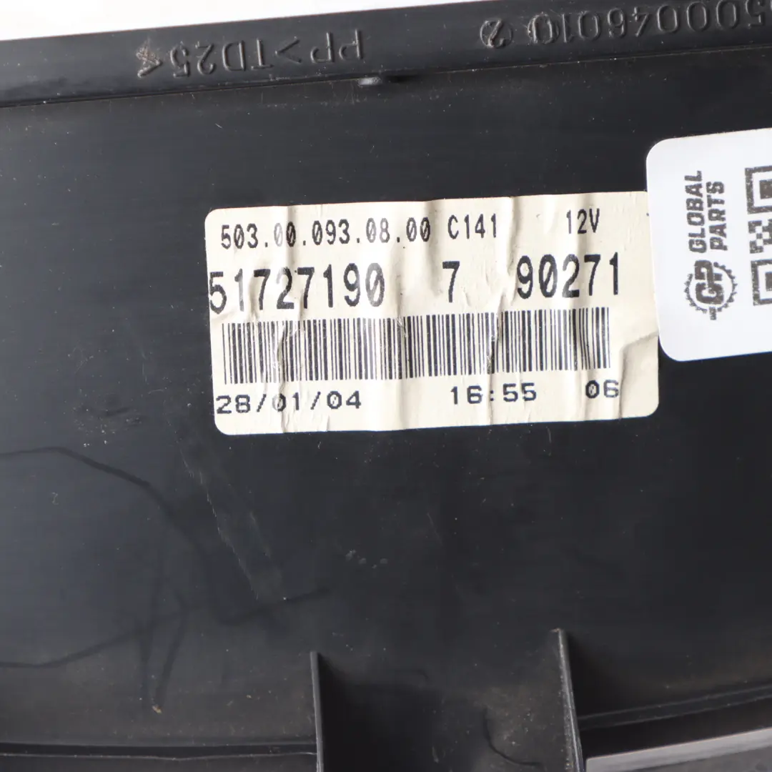 Fiat Doblo Diesel Instrument Cluster Speedo Meter Clocks Manual - SKU 51727190 - Part number 51727190