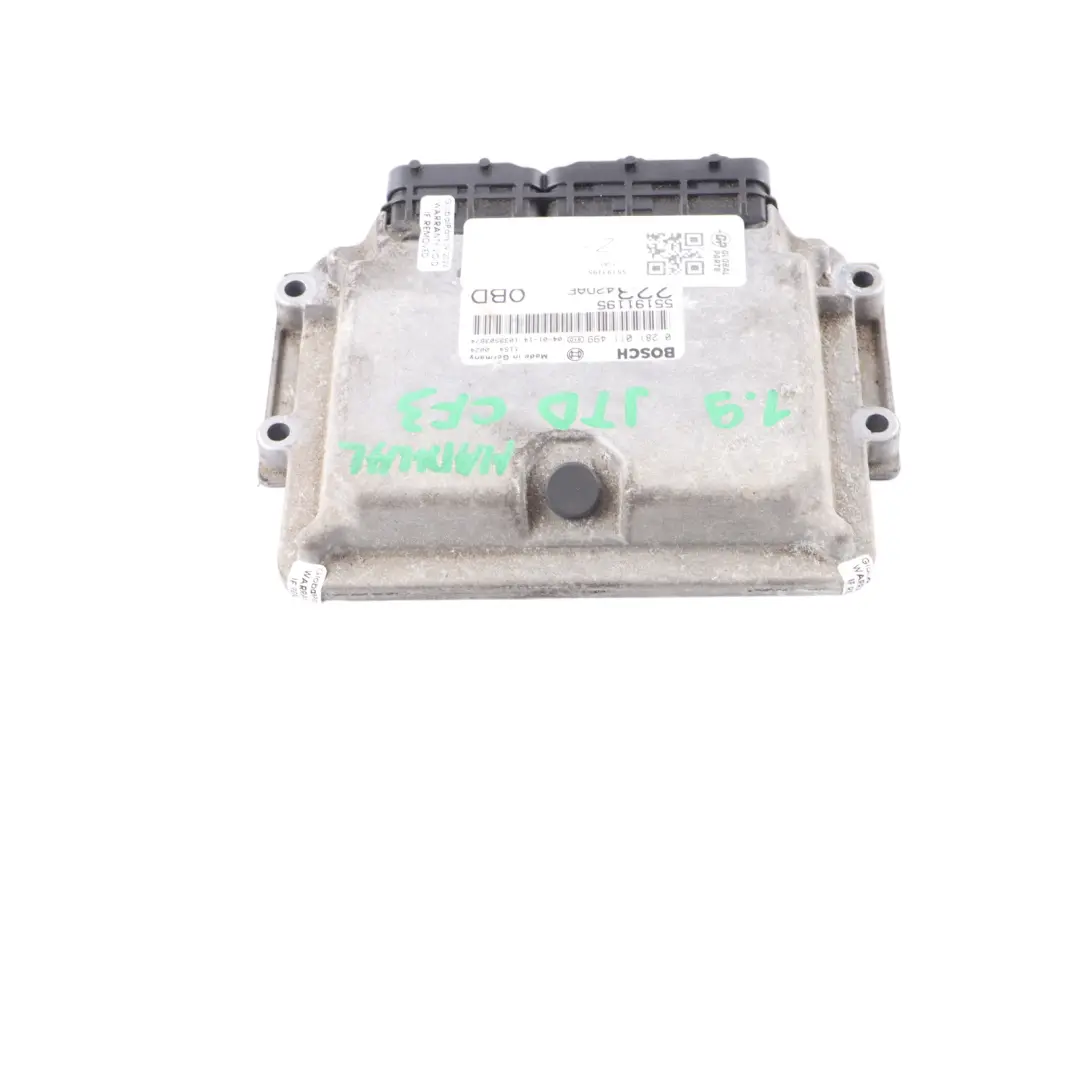 Fiat Doblo 1.9 JTD CF3 105HP Engine Unit ECU Manual Gearbox - SKU 55191195 - Part number 55191195