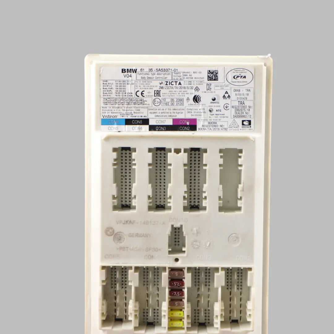 FEM Body Module Control Unit ECU BDC-03 to BMW G20 BCM with Part number 5A53371 BMW G20 BCM FEM Body Module Control Unit ECU BDC-03 - SKU 5A53371 - Part number 5A53371