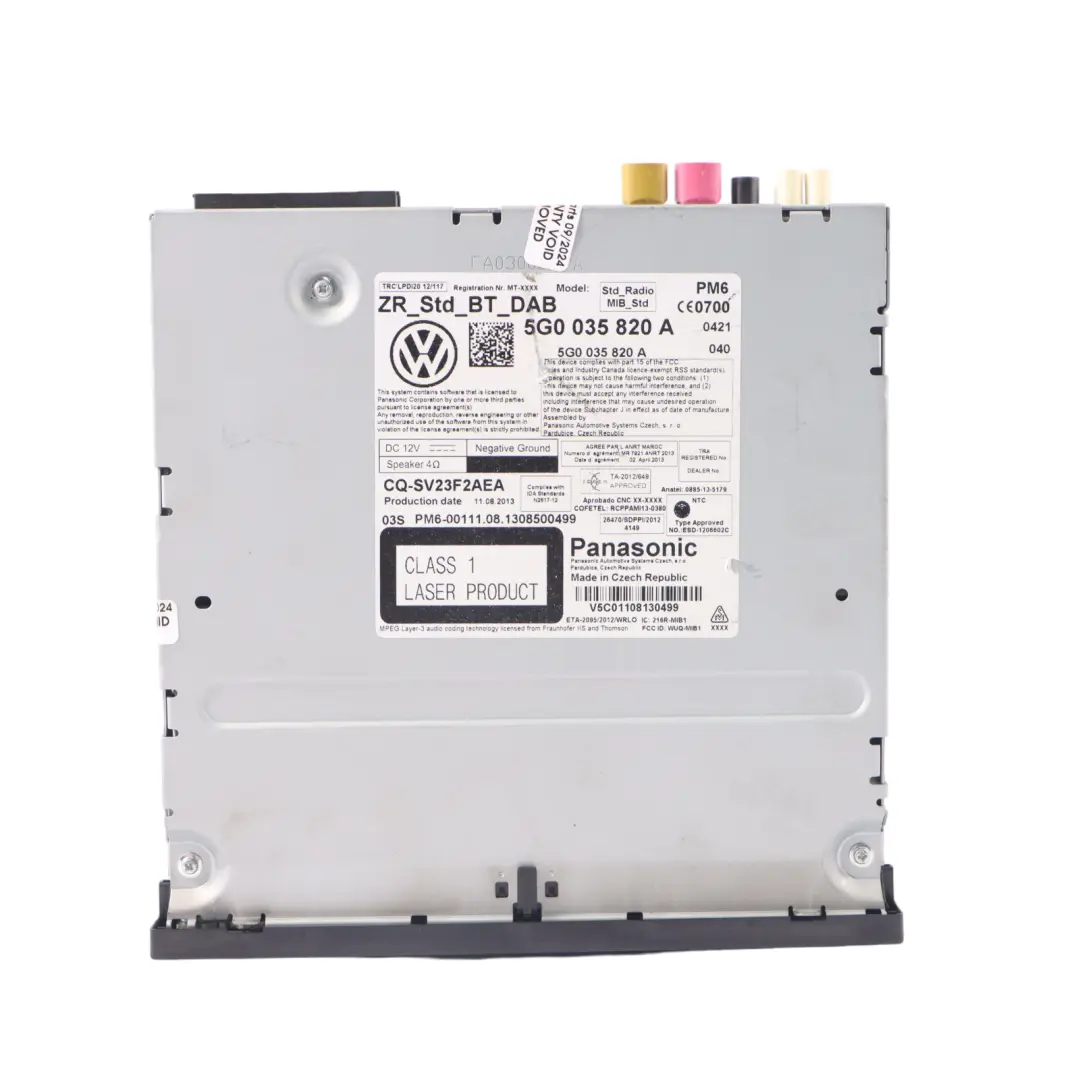 Volkswagen Golf Mk7 Unité principale de radio multimédia CD SD - SKU 5G0035820A - Numéro de pièce 5G0035820A