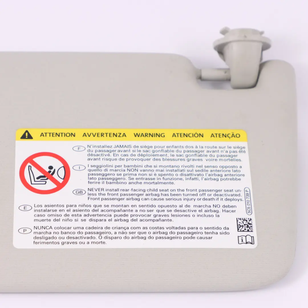 Parasol Izquierdo Panel Espejo Gris para VW Volkswagen Golf 7 con número de pieza 5G0857551Q VW Volkswagen Golf 7 Parasol Izquierdo Panel Espejo Gris - SKU 5G0857551Q - Número de pieza 5G0857551Q