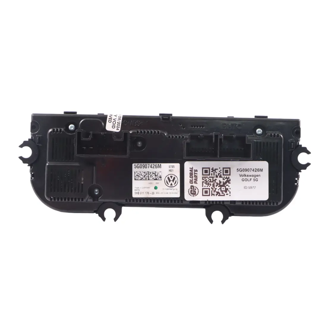 Volkswagen Golf Mk7 A/C Panneau contrôle chauffage Unité commutation - SKU 5G0907426M - Numéro de pièce 5G0907426M