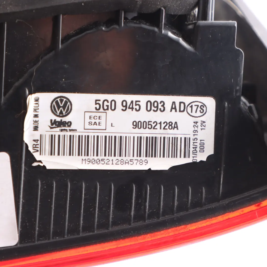 5G Feu arrière gauche pour Volkswagen Golf à propos du numéro de pièce 5G0945093AD Volkswagen Golf 5G Feu arrière gauche - SKU 5G0945093AD - Numéro de pièce 5G0945093AD