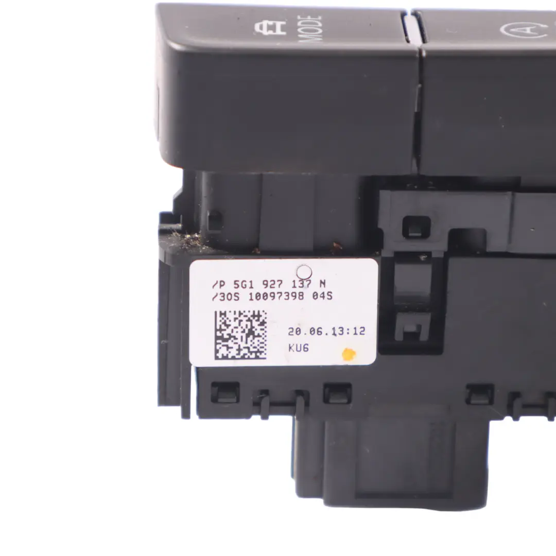 5G Modo Auto Start Stop Botón Interruptor Panel para VW Volkswagen Golf con número de pieza 5G1927137N VW Volkswagen Golf 5G Modo Auto Start Stop Botón Interruptor Panel - SKU 5G1927137N - Número de pieza 5G1927137N