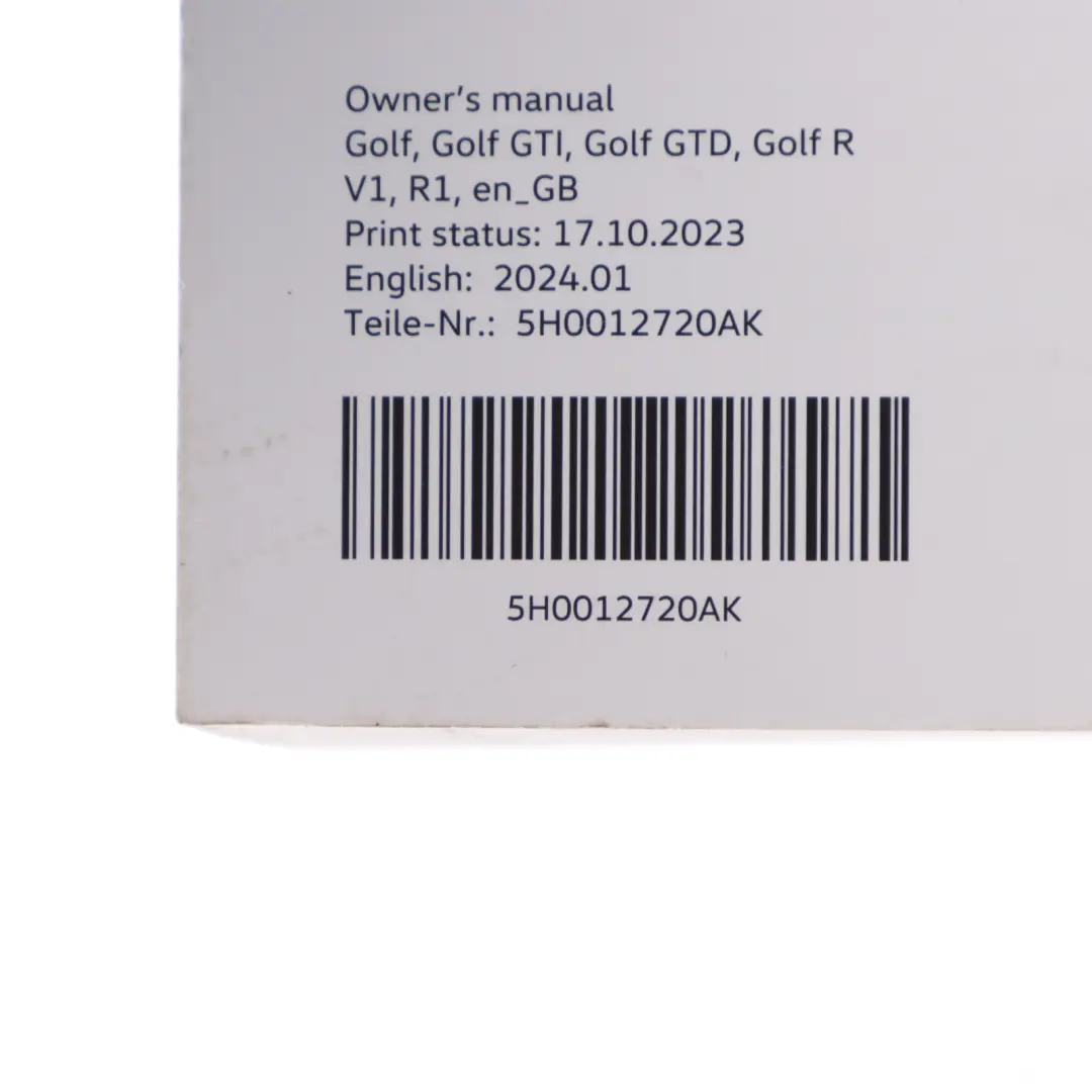 Mk8 Owner's Handbook Manual Book Pouch Case Wallet Set to Volkswagen VW Golf with Part number 5H0012720AK Volkswagen VW Golf Mk8 Owner's Handbook Manual Book Pouch Case Wallet Set - SKU 5H0012720AK - Part number 5H0012720AK