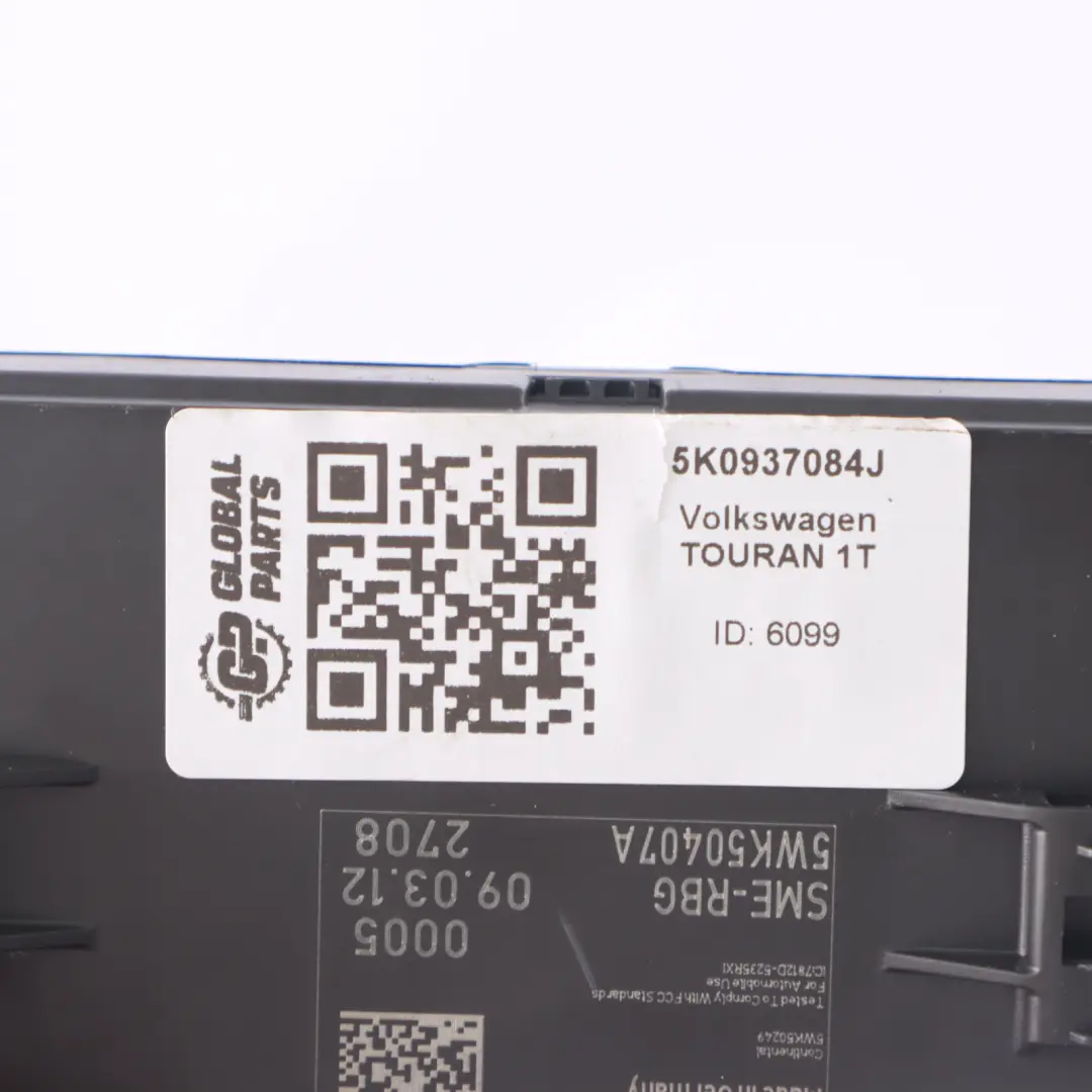 7N Boîte fusibles Module Comfort contrôle ECU pour Volkswagen Sharan à propos du numéro de pièce 5K0937084J Volkswagen Sharan 7N Boîte fusibles Module Comfort contrôle ECU - SKU 5K0937084J - Numéro de pièce 5K0937084J