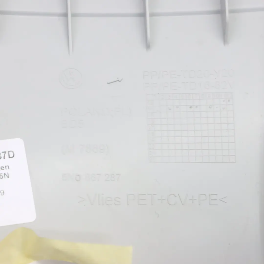 VW Tiguan 5N Osłona Słupka Lewy Tył Panel Słupka C - SKU 5N0867287D - Numer Części 5N0867287D