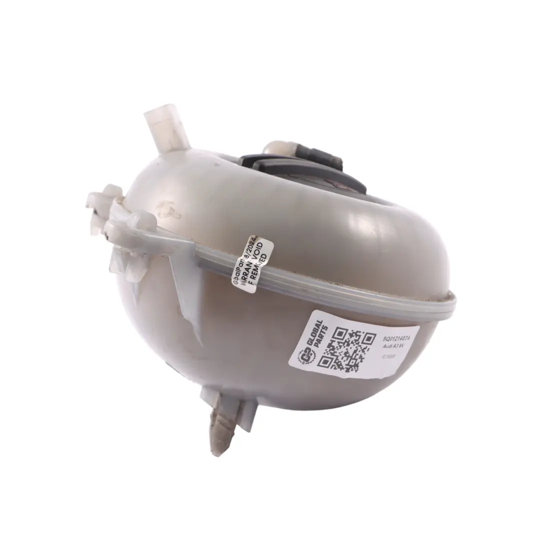 Coolant Water Expansion Tank Bottle to Audi A3 8V Engine with Part number 5Q0121407A Audi A3 8V Engine Coolant Water Expansion Tank Bottle - SKU 5Q0121407A - Part number 5Q0121407A