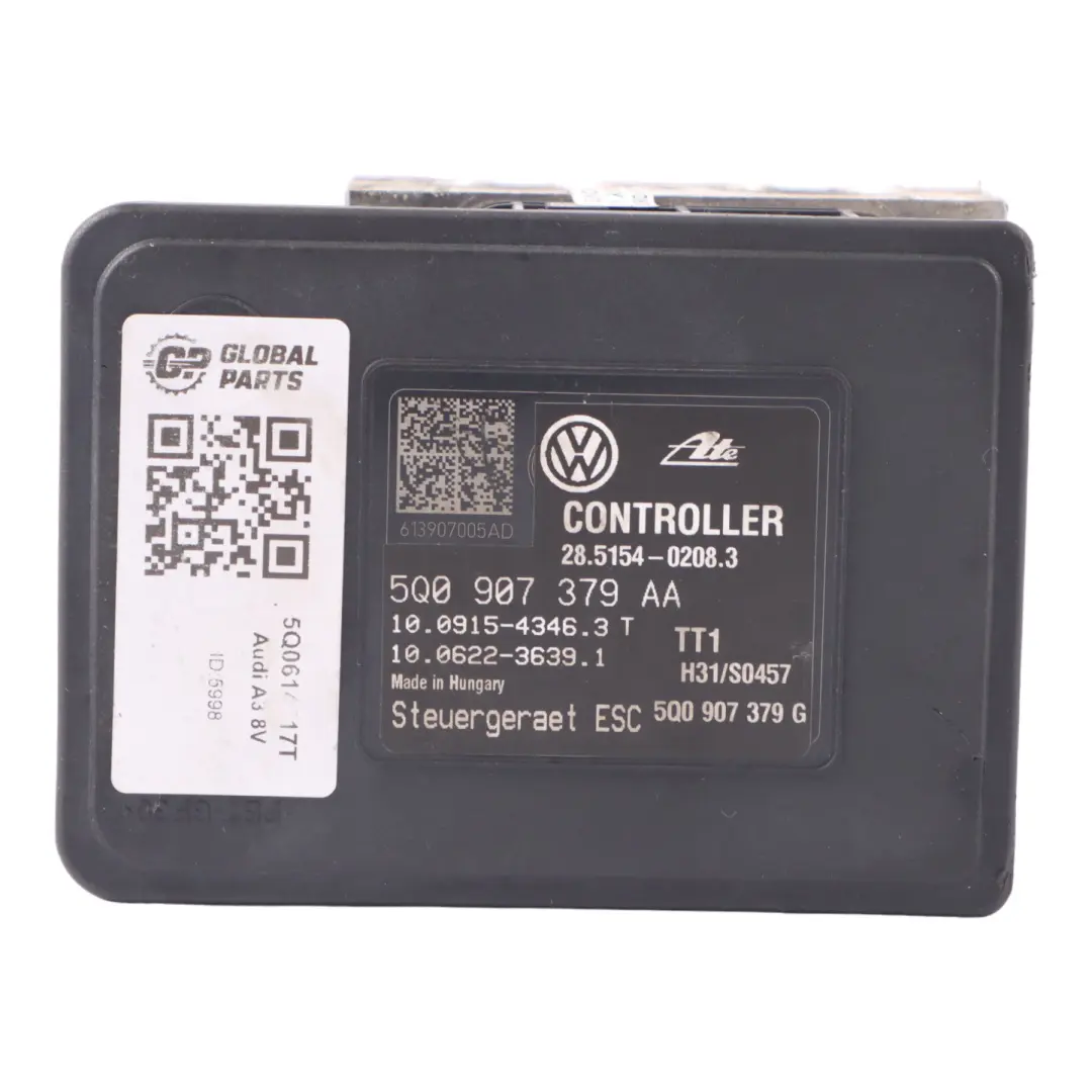 ABS Modulateur Pompe Module Contrôle Unité Hydraulique pour Audi A3 8V à propos du numéro de pièce 5Q0614517T Audi A3 8V ABS Modulateur Pompe Module Contrôle Unité Hydraulique - SKU 5Q0614517T - Numéro de pièce 5Q0614517T