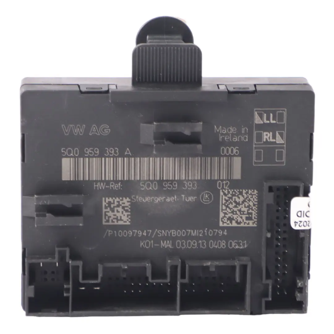 Modulo blocco della porta centrale ECU per Audi A3 8V con numero di parte 5Q0959393 Audi A3 8V Modulo blocco della porta centrale ECU - SKU 5Q0959393 - Numero di parte 5Q0959393