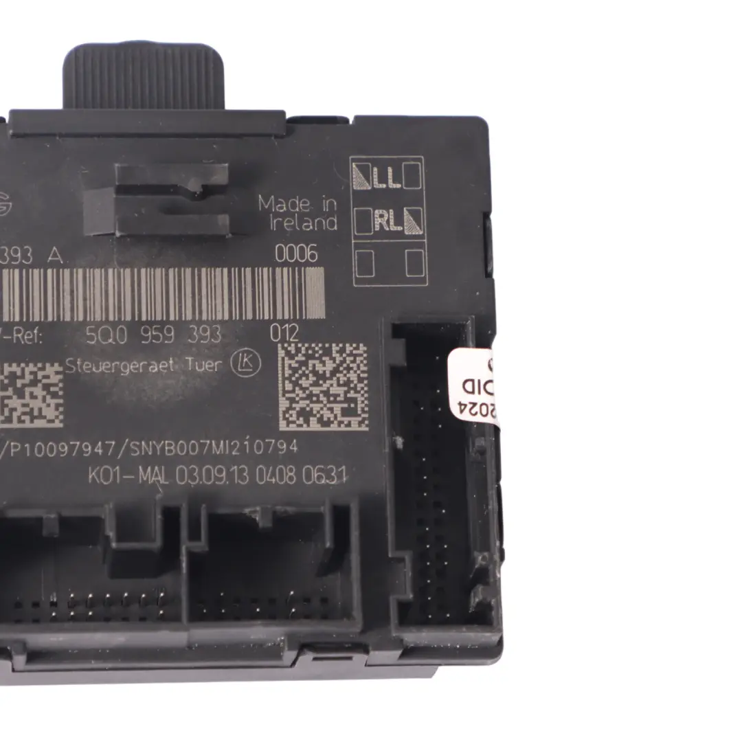 Unidad de Control Módulo Cierre Centralizado Puertas ECU para Audi A3 8V con número de pieza 5Q0959393 Audi A3 8V Unidad de Control Módulo Cierre Centralizado Puertas ECU - SKU 5Q0959393 - Número de pieza 5Q0959393
