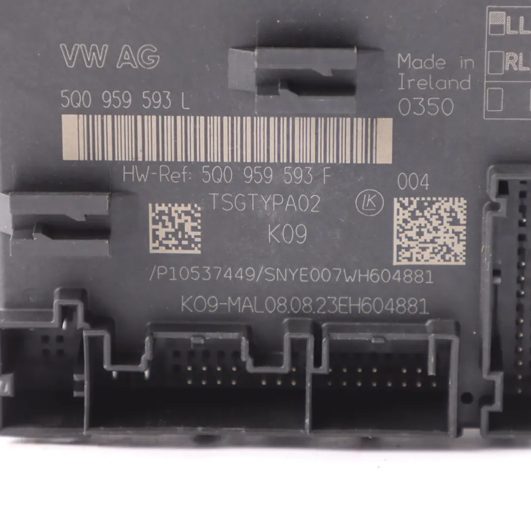 Volkswagen Golf Mk8 Modulo Porta Anteriore Destra Unità Controllo ECU - SKU 5Q0959593F - Numero di parte 5Q0959593F