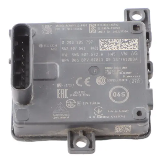 ACC Distance Cruise Control Radar Sensor to VW Volkswagen Golf 8 CD1 with Part number 5WA907561 VW Volkswagen Golf 8 CD1 ACC Distance Cruise Control Radar Sensor - SKU 5WA907561 - Part number 5WA907561