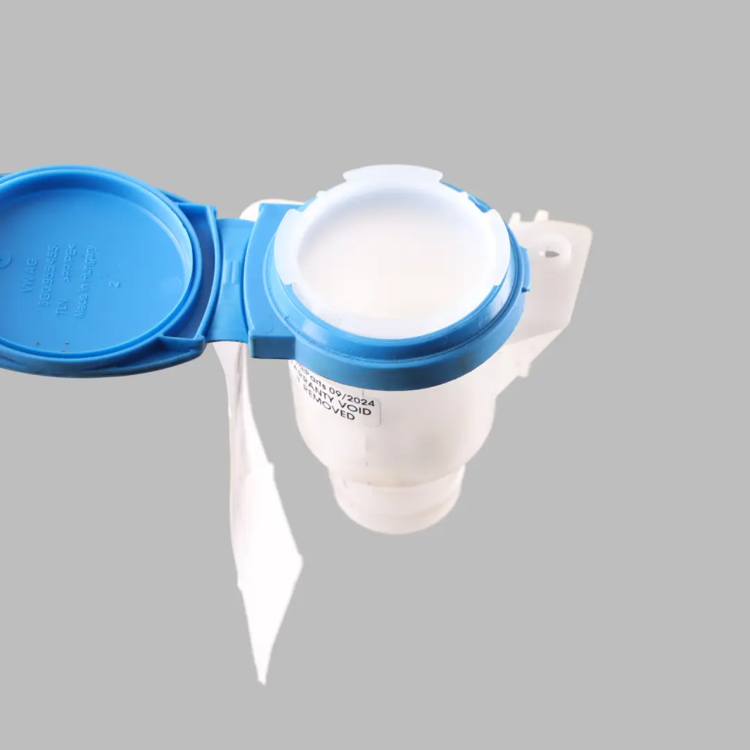 Windscreen Washer Fluid Bottle Tank Strainer Cap Trim Cover to VW Golf 8 with Part number 5WA955453A VW Golf 8 Windscreen Washer Fluid Bottle Tank Strainer Cap Trim Cover - SKU 5WA955453A - Part number 5WA955453A