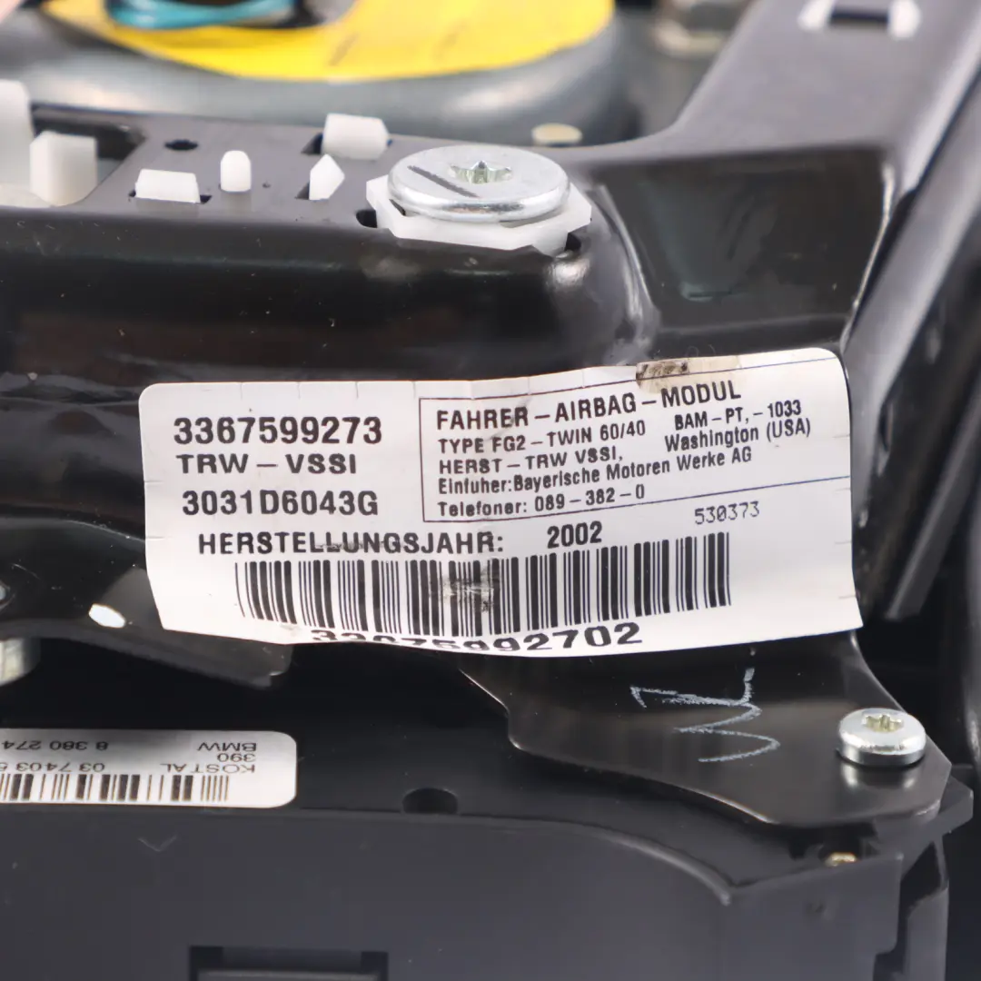 Unità modulo aria conducente 6759927 per BMW X5 E53 Volante con numero di parte 6759926 BMW X5 E53 Volante Unità modulo aria conducente 6759927 - SKU 6759926 - Numero di parte 6759926