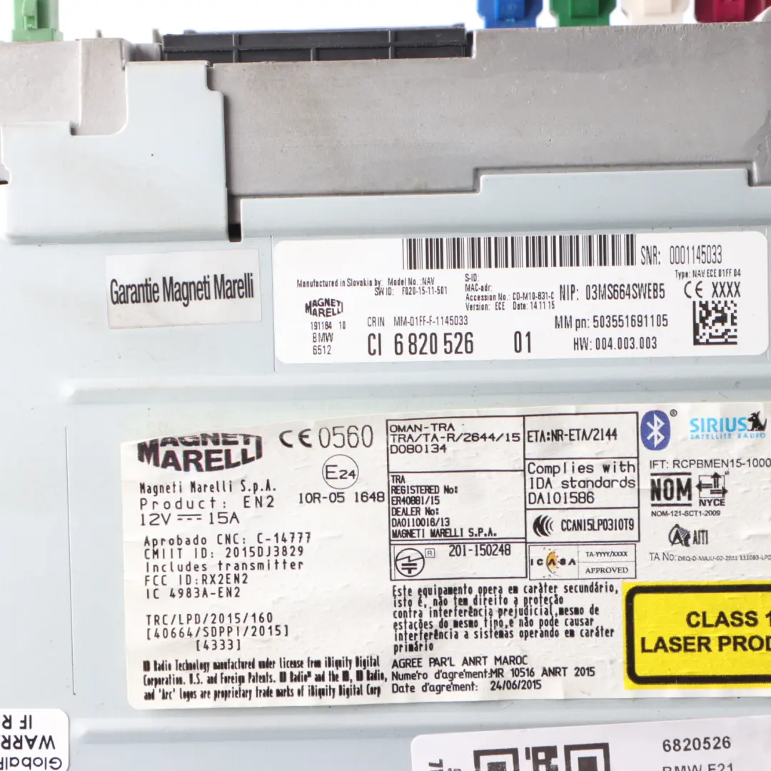 Unité De Tête BMW F20 F21 Radio Media GPS Sat Navigation Unit pour à propos du numéro de pièce 6820526 Unité De Tête BMW F20 F21 Radio Media GPS Sat Navigation Unit - SKU 6820526 - Numéro de pièce 6820526