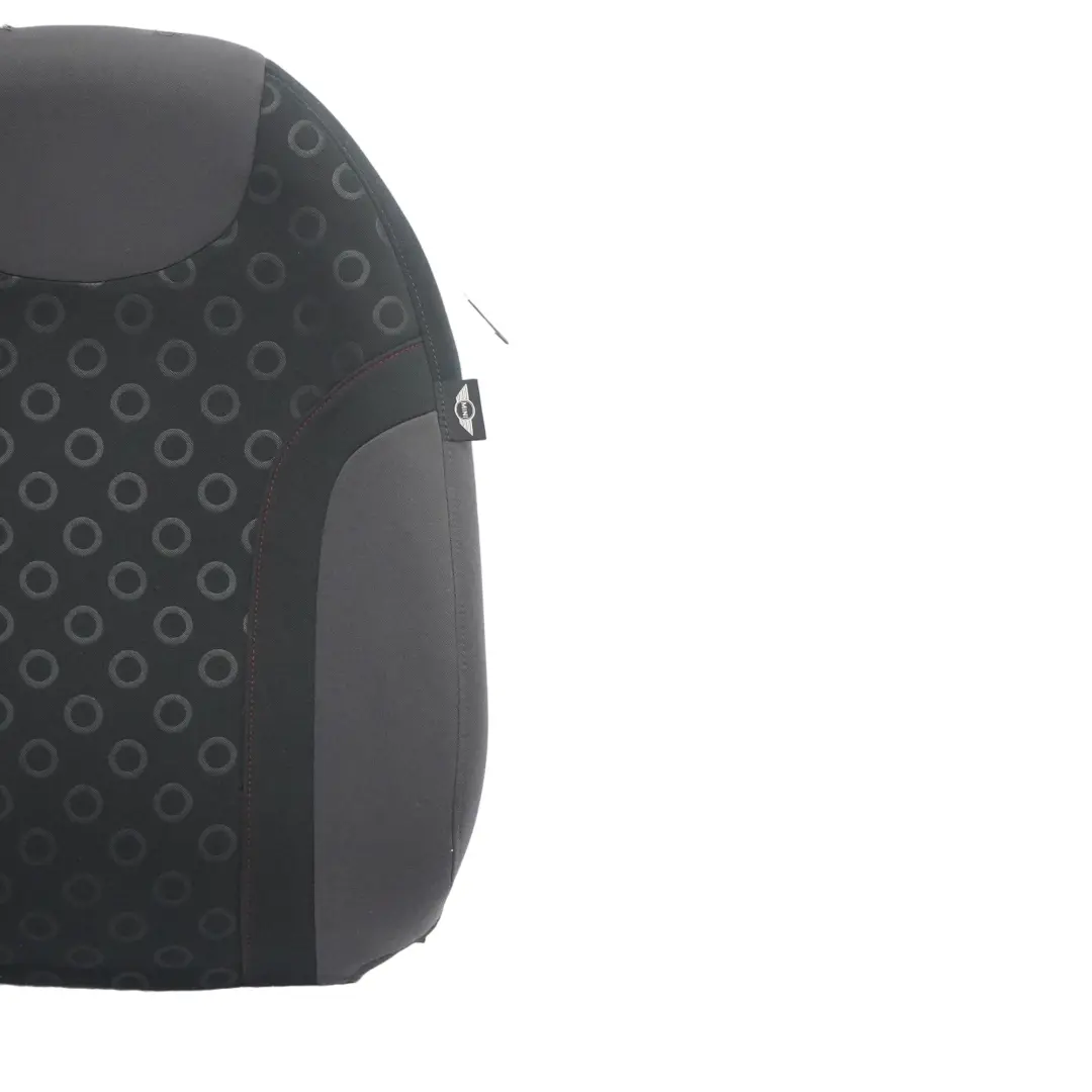 Backrest Front Right O/S Fabric Seven Panther Black Interior to Mini One R50 Seat with Part number 6971152 Mini One R50 Seat Backrest Front Right O/S Fabric Seven Panther Black Interior - SKU 6971152 - Part number 6971152