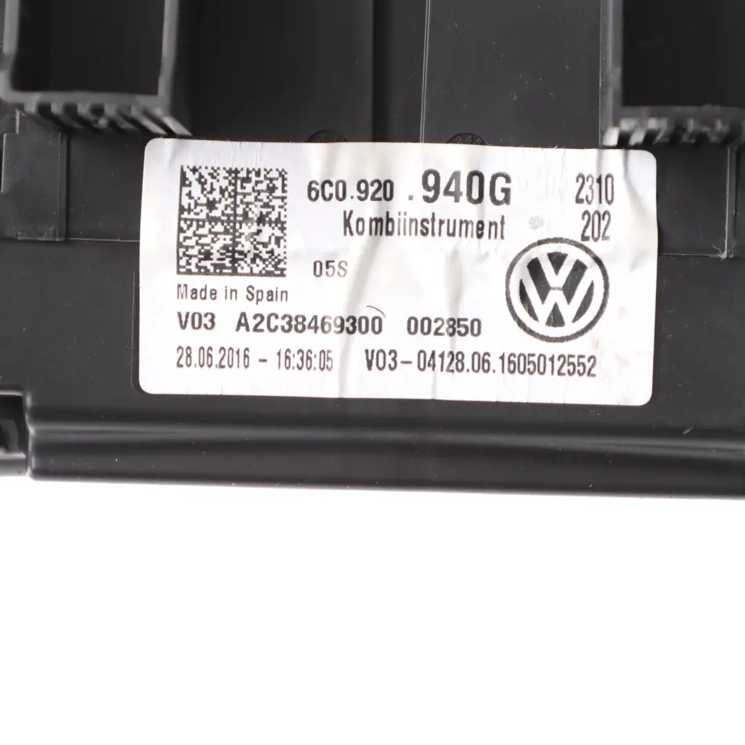 Volkswagen Polo 6R Petrol Instrument Cluster Speedo Meter Manual - SKU RHD-6C0920940G - Part number 6C0920940G