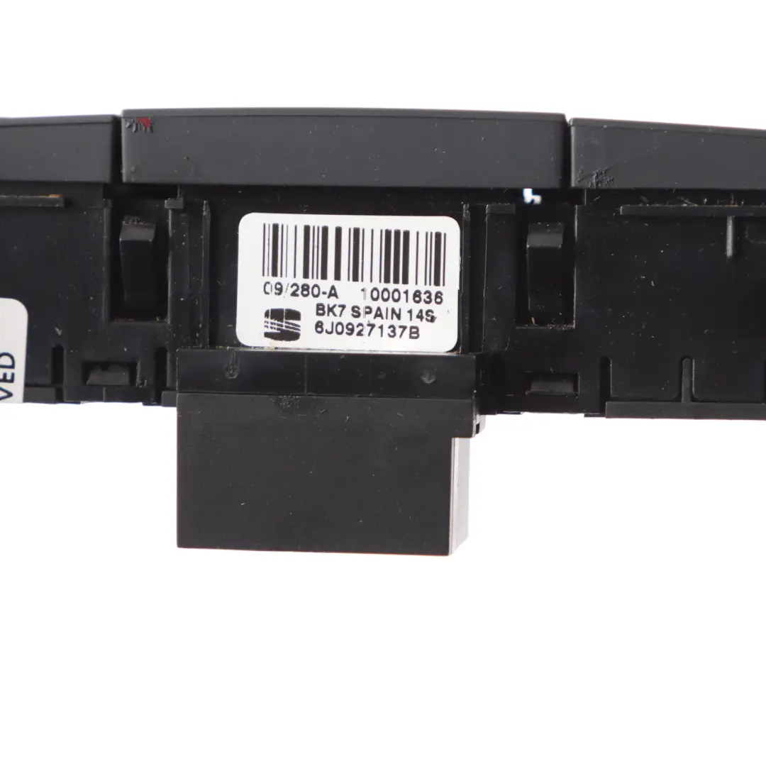 6J Dashboard Hazard Lights Panel Switch Black to Seat Ibiza with Part number 6J0927137B Seat Ibiza 6J Dashboard Hazard Lights Panel Switch Black - SKU 6J0927137B - Part number 6J0927137B