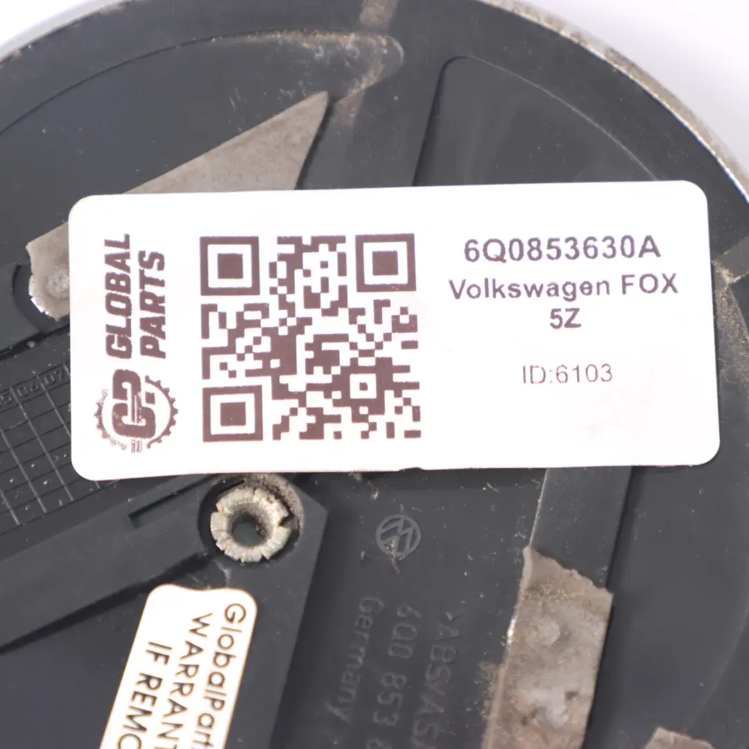 Volkswagen Fox 5Z Logo Emblemat Klapy Tył - SKU 6Q0853630A - Numer Części 6Q0853630A