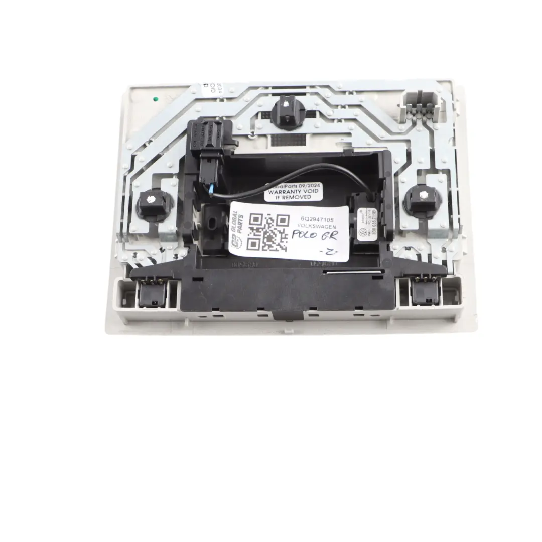 Roof Light Front Interior Reading Lamp Switch to VW Volkswagen Polo 6R with Part number 6Q2947105 VW Volkswagen Polo 6R Roof Light Front Interior Reading Lamp Switch - SKU 6Q2947105L - Part number 6Q2947105