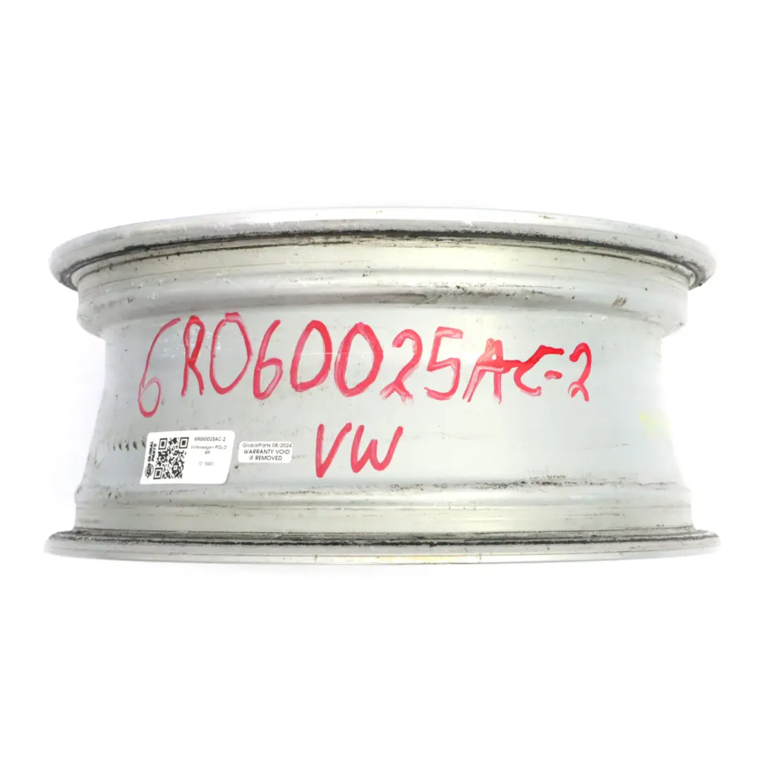 VW Volkswagen Polo 6 Cerchio in lega argento 15" ET:40 6J - SKU 6R060025AC-2 - Numero di parte 6R060025AC