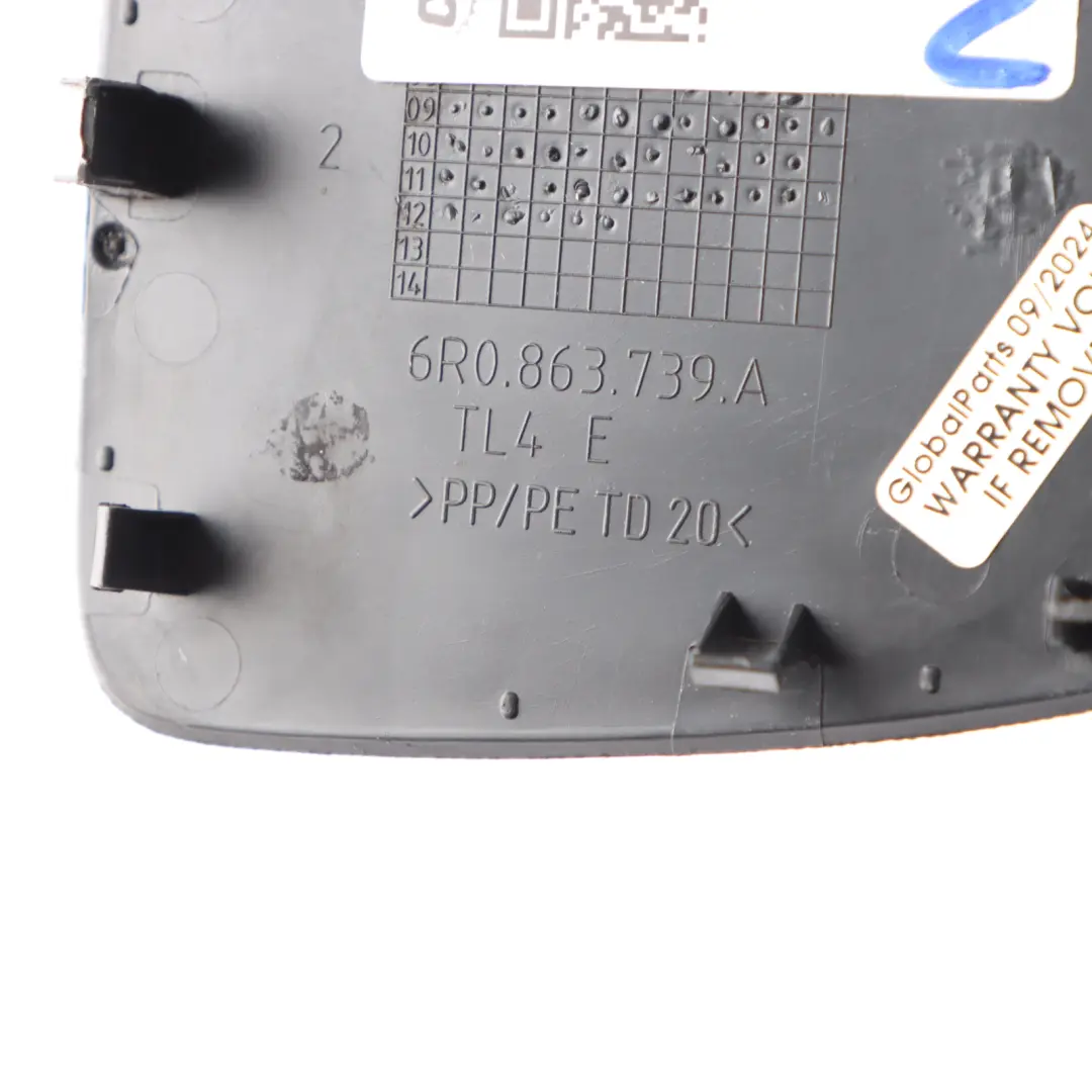 VW Polo 6R Cache console centrale Panneau garniture frein à main Noir - SKU 6R0863739A - Numéro de pièce 6R0863739A