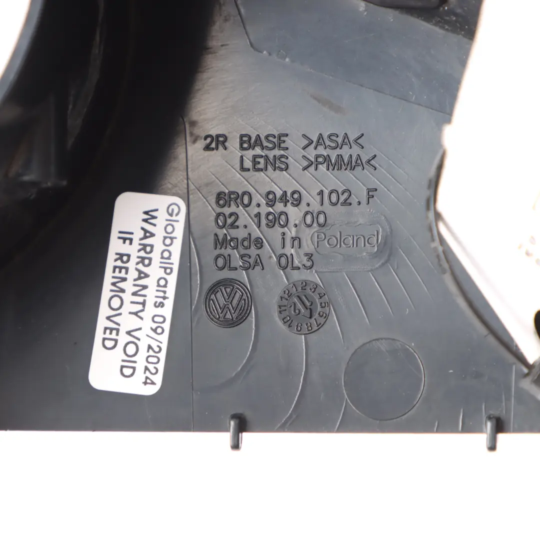 Door Wing Mirror Turn Signal Indicator Right O/S to Volkswagen Polo 6R with Part number 6R0949102F Volkswagen Polo 6R Door Wing Mirror Turn Signal Indicator Right O/S - SKU 6R0949102F - Part number 6R0949102F