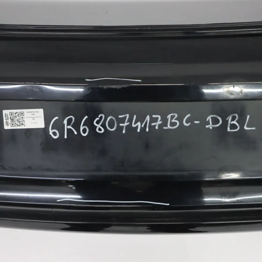 Volkswagen VW Polo 6R Bumper Rear Trim Panel Cover Deep Black Metallic - C9X - SKU 6R6807417BC-DBL - Part number 6R6807417BC