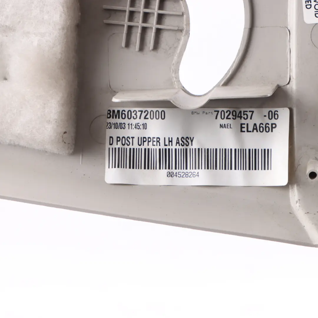 Column D Pillar Trim Cover Left N/S Horizon Grey to MINI Cooper 1 R50 R53 with Part number 7029457 MINI Cooper 1 R50 R53 Column D Pillar Trim Cover Left N/S Horizon Grey - SKU 7029457-1 - Part number 7029457