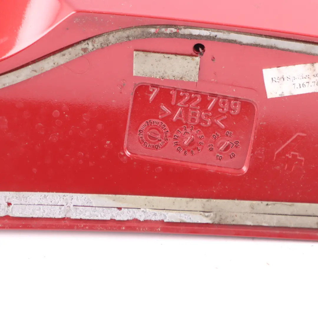 Spoiler Trunk Lid Trim Solar Red Metallic - A47 to Mini Cooper R56 Rear with Part number 7122799 Mini Cooper R56 Rear Spoiler Trunk Lid Trim Solar Red Metallic - A47 - SKU 7122799-SRE - Part number 7122799