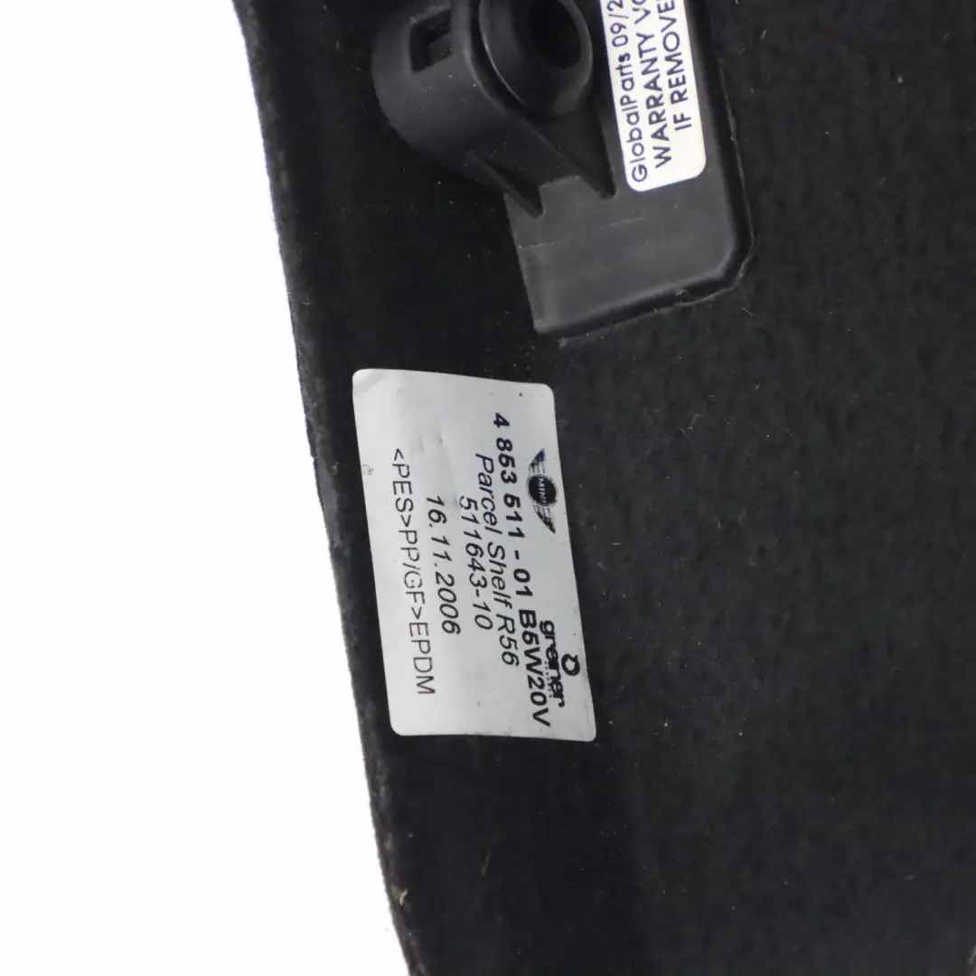 Pannello di Copertura del Parabrezza Posteriore Nero 4853511 per Mini Cooper One R56 con numero di parte 7151717 Mini Cooper One R56 Pannello di Copertura del Parabrezza Posteriore Nero 4853511 - SKU 7151717-2 - Numero di parte 7151717