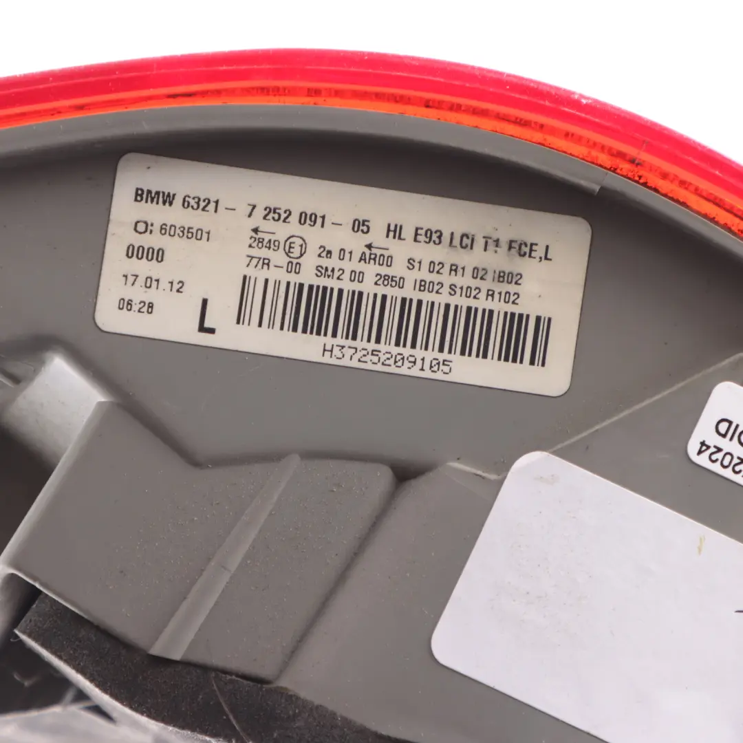 Heckleuchte Seitenwand Links für BMW 3 er E93 LCI Cabrio mit Teilenummer 7252091 BMW 3 er E93 LCI Cabrio Heckleuchte Seitenwand Links - SKU 7252091 - Teilenummer 7252091