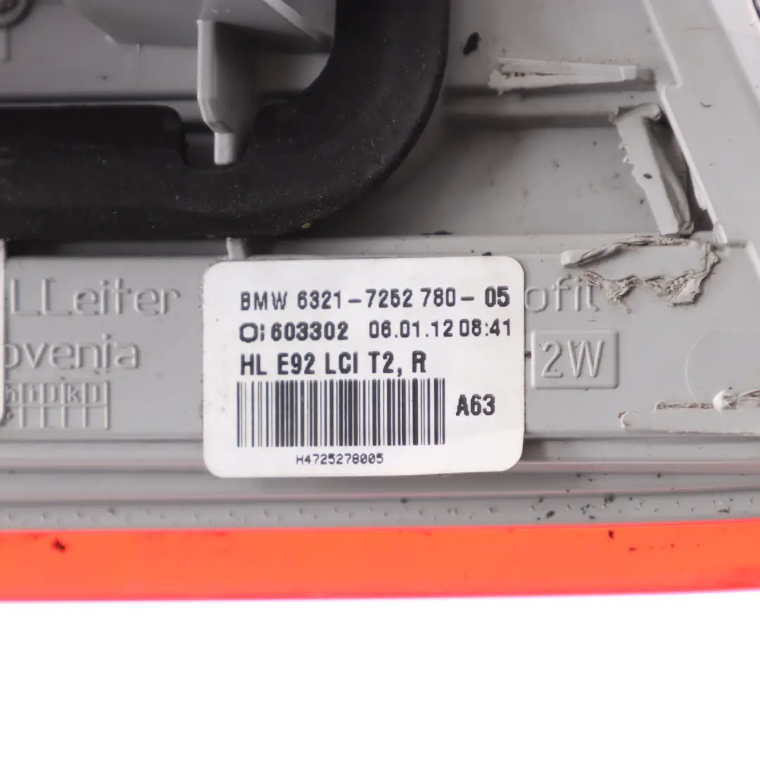 BMW E92 LCI Coupe Rear Lamp Light In The Trunk Lid Right O/S - SKU 7252780-1 - Part number 7252780