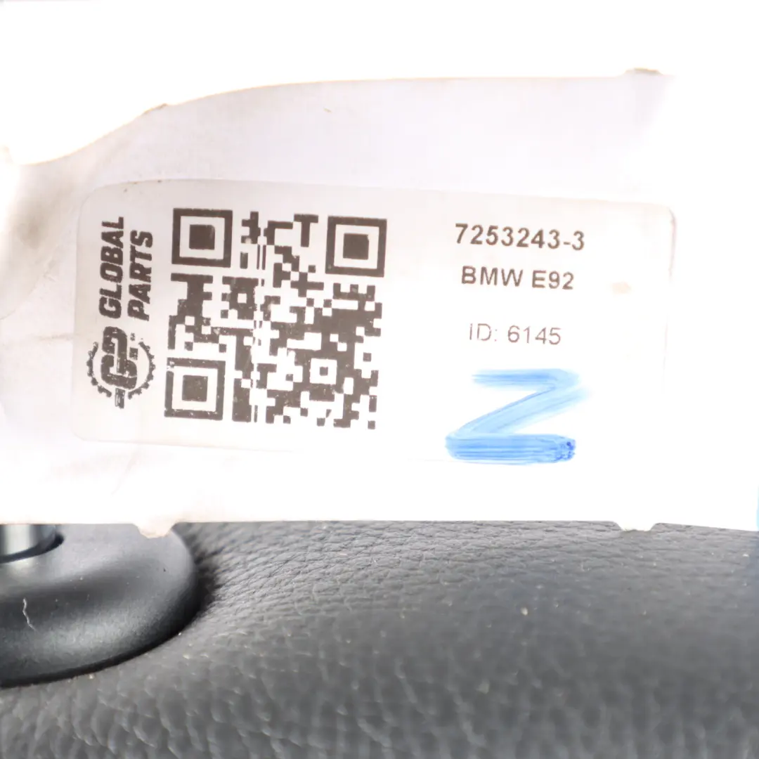 Front Left N/S Interior Leather Dakota Black to BMW E92 Coupe Seat with Part number 7253243 BMW E92 Coupe Seat Front Left N/S Interior Leather Dakota Black - SKU 7253243-3 - Part number 7253243